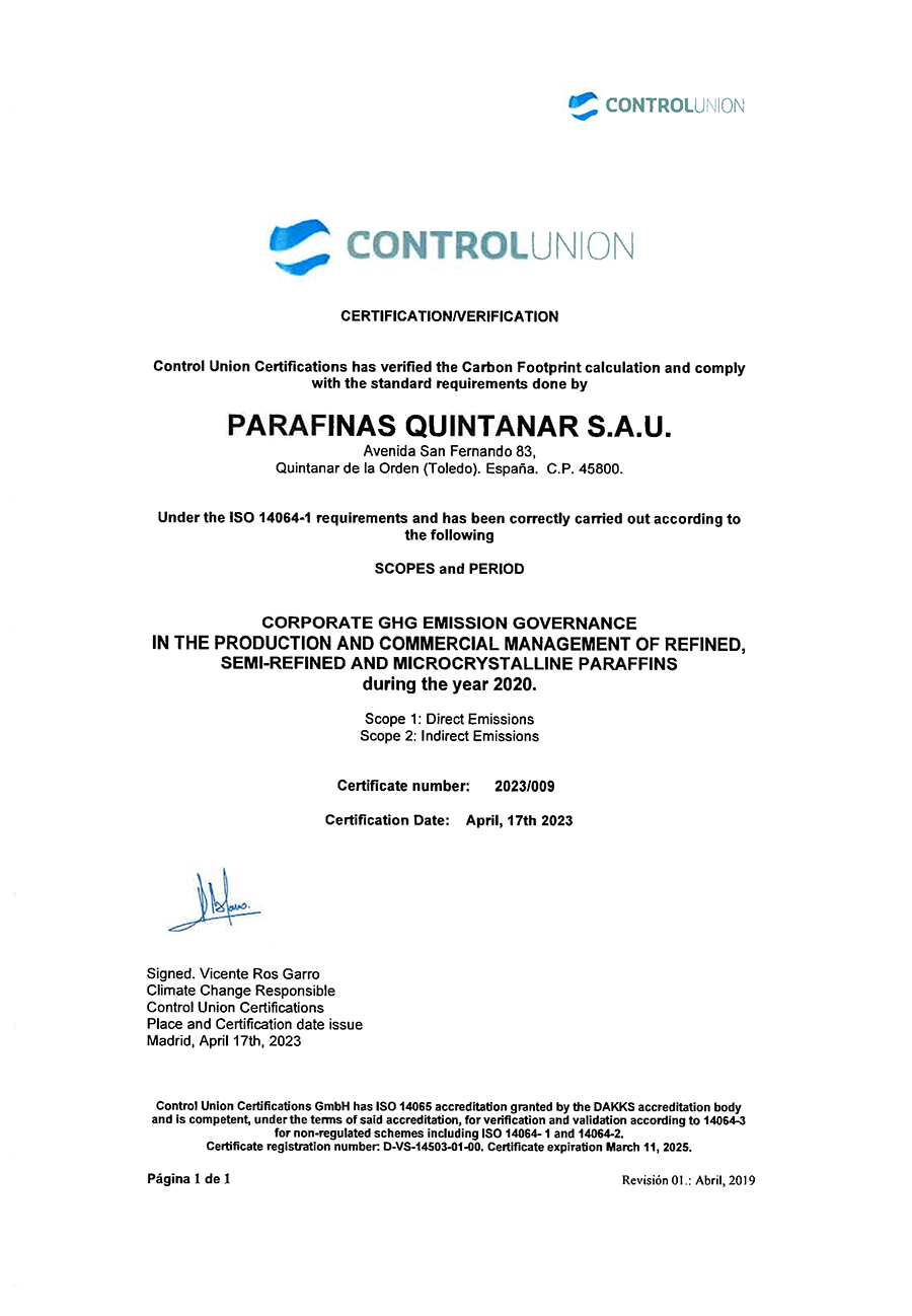 ControlUnion ISO 14064-1 